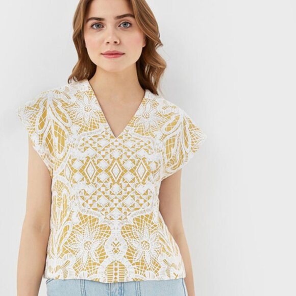 Zara Crochet Lace front short sleeve - Picture 1 of 9